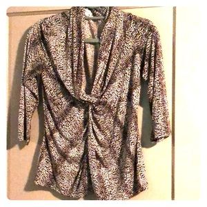 Leopard Print 3/4 sleeve stretch top